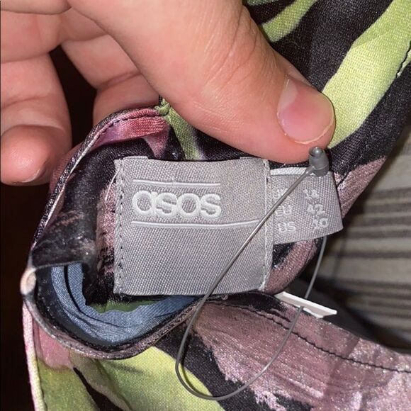 ASOS Multi Floral Print Dress Feminine Contemporary Boho Vibrant Colorful - Picture 4 of 7